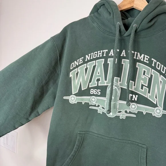 Morgan Wallen One Night At A Time World Tour Hoodie in evergreen emerald green - Picture 4 of 6